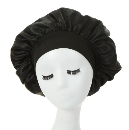 Black Satin Hair Bonnet Curly Straight Hair Sleeping Hair