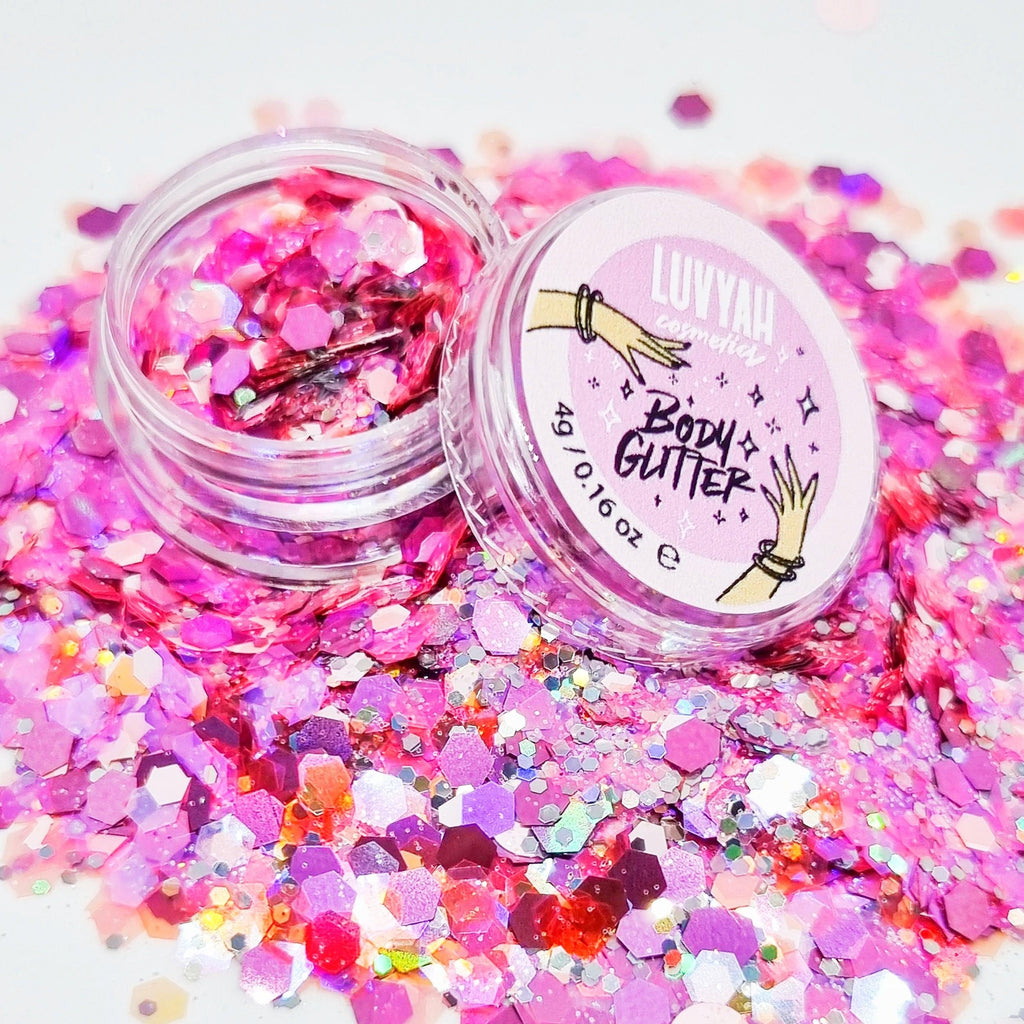 Candy Glam Pink Festival Body Glitter, Face & Hair