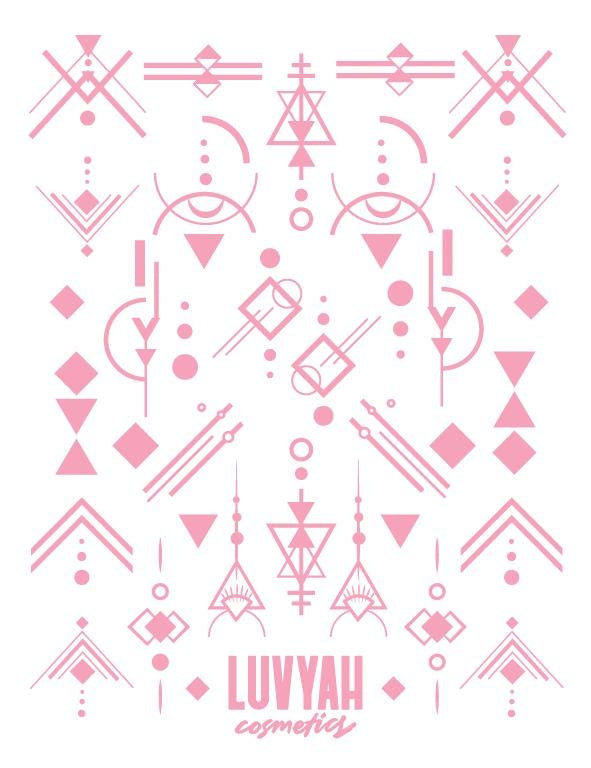 Geometric Pink Water Transfer Nail Art