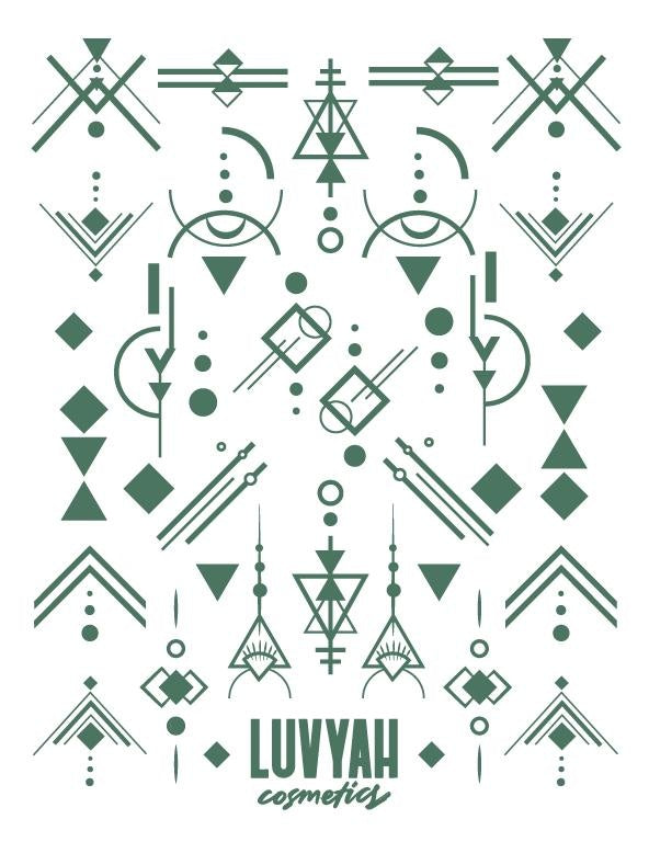 Geometric Green Water Transfer Nail Art